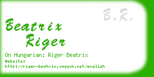 beatrix riger business card